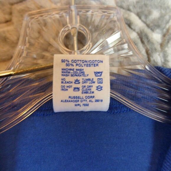 Vintage La Flame Shirt Mens Medium Blue Short Sleeve V Neck Single Stitch - Picture 4 of 9